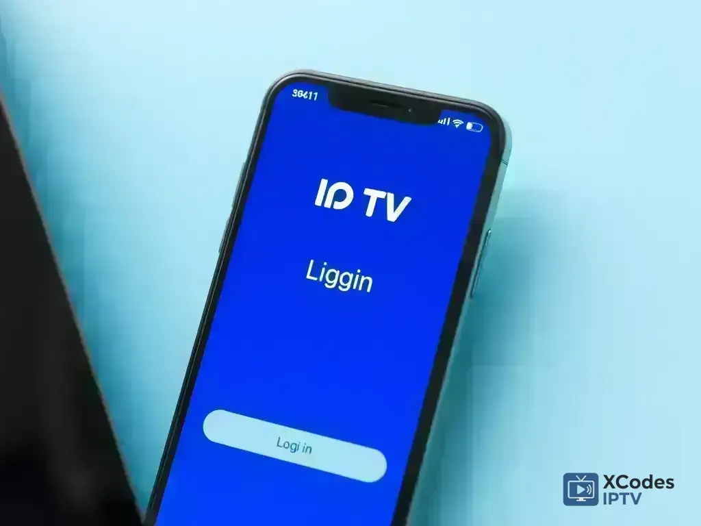 Mobile app login screen on smartphone