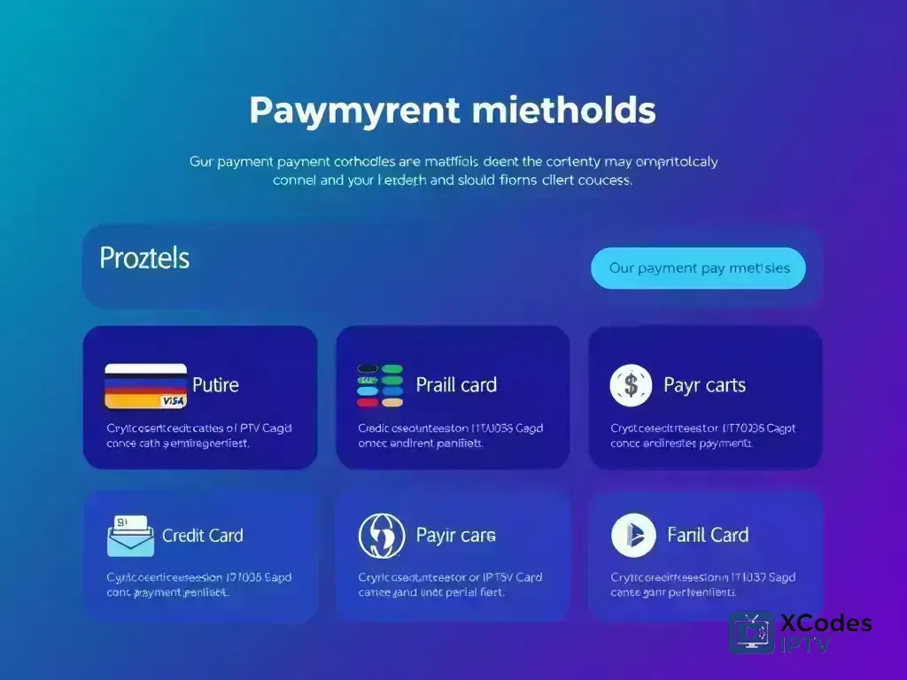 Overview of available payment methods for XCodes IPTV