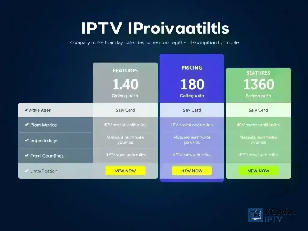 Visual comparison of XCodes IPTV pricing tiers