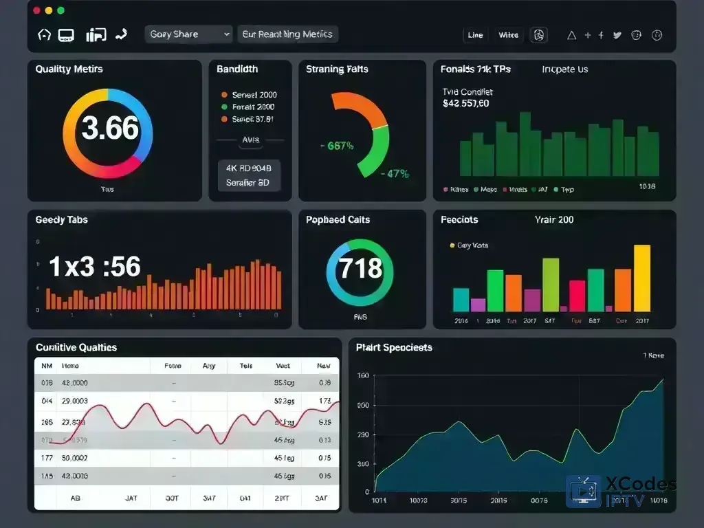 Dashboard showing streaming quality metrics and performance